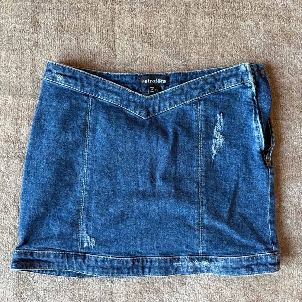 Retrofete Davis Blue Denim Skirt